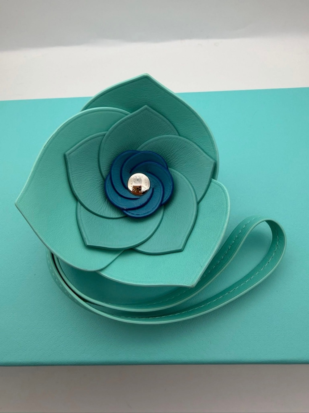 Tiffany & Co. Tiffany Blue calf leather flower bag charm